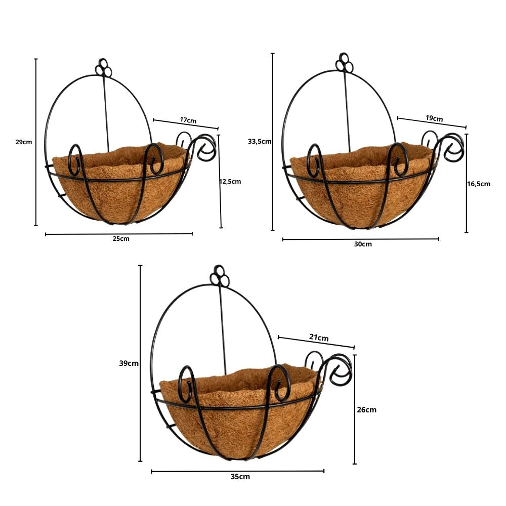 Vaso de Parede em Fibra de Coco - Meio Vaso