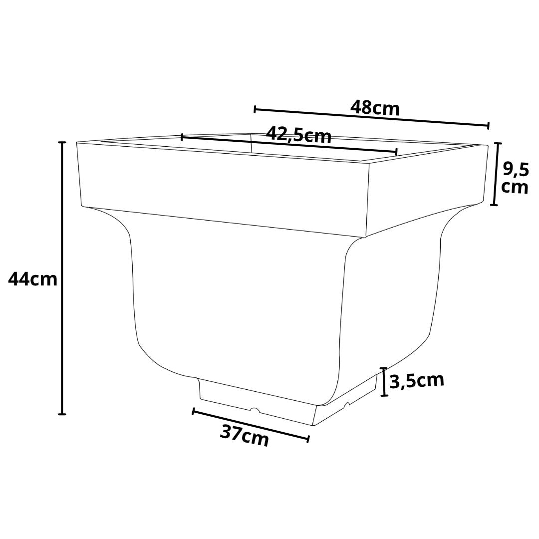 Vaso Siena em Polietileno com Bordas Curvadas