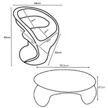 Conjunto Mesa de Centro com Champanheira + 2 Cadeiras Astúrias