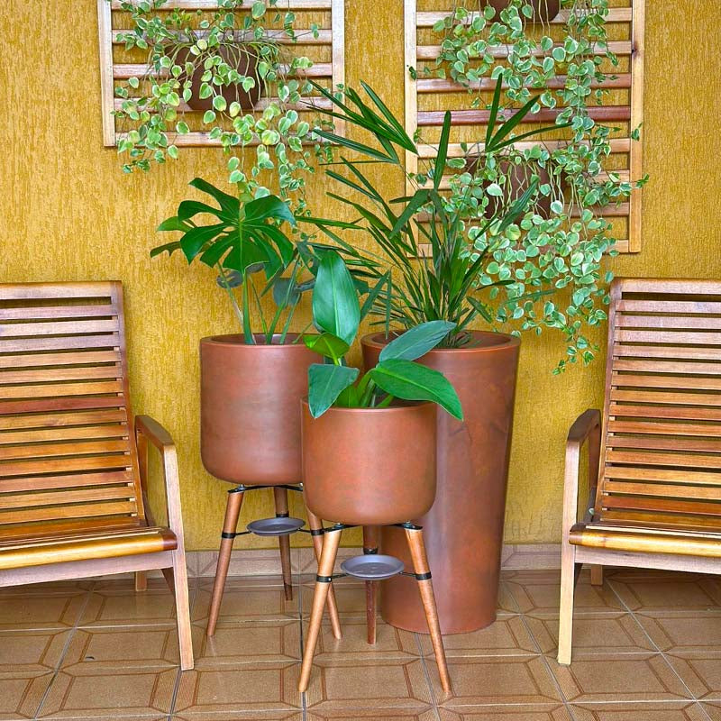 3 Vasos de Luxo Para Planta Decoração Externa Sacada Varanda