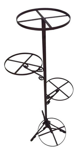 Suporte de Chão em Ferro para 4 Vasos 60x140cm