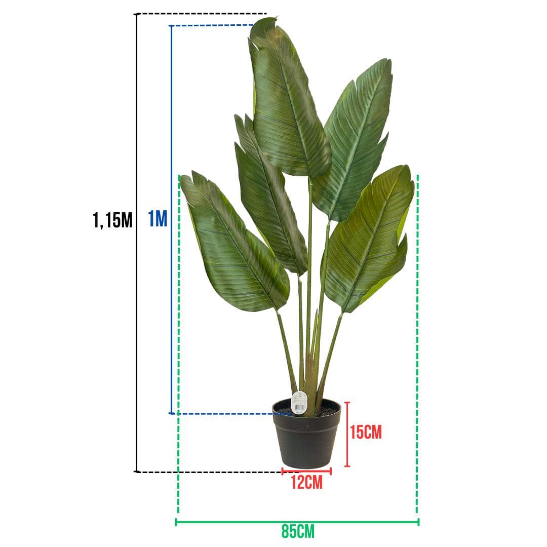 Planta Artificial Bananeira de Jardim Árvore Realista 1,15m