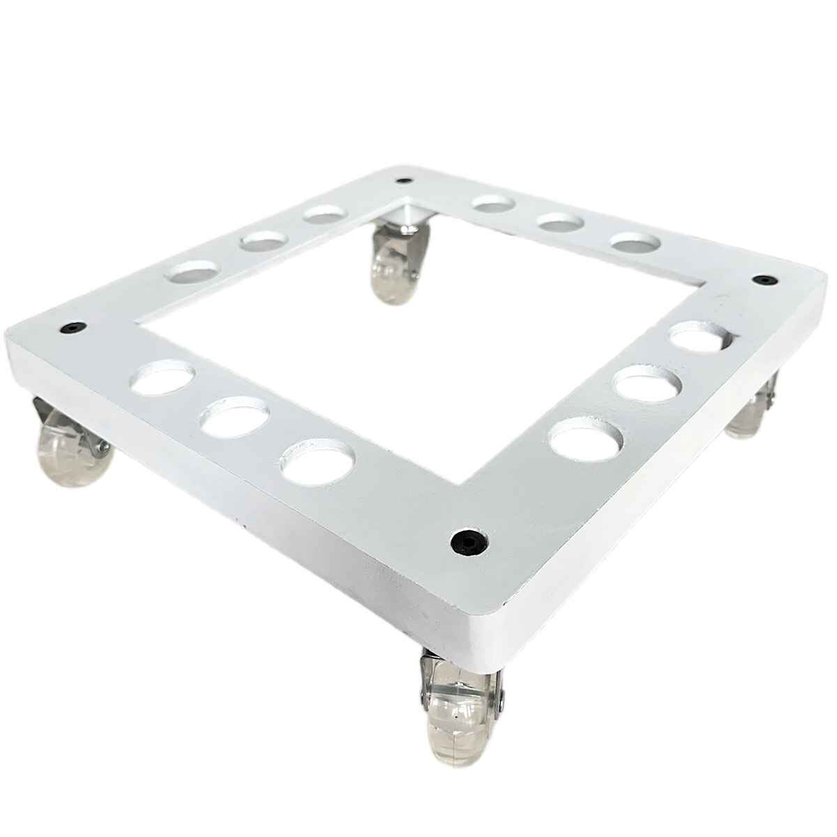 Suporte Quadrado de Alumínio com Rodas de Silicone