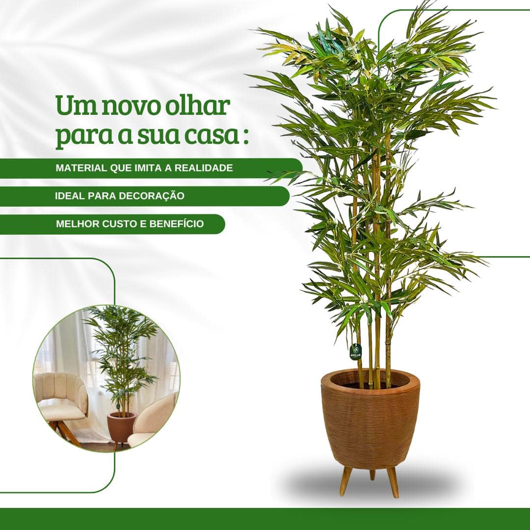 Planta Artificial Árvore Bambu Mossô Real Decoração 1,6m