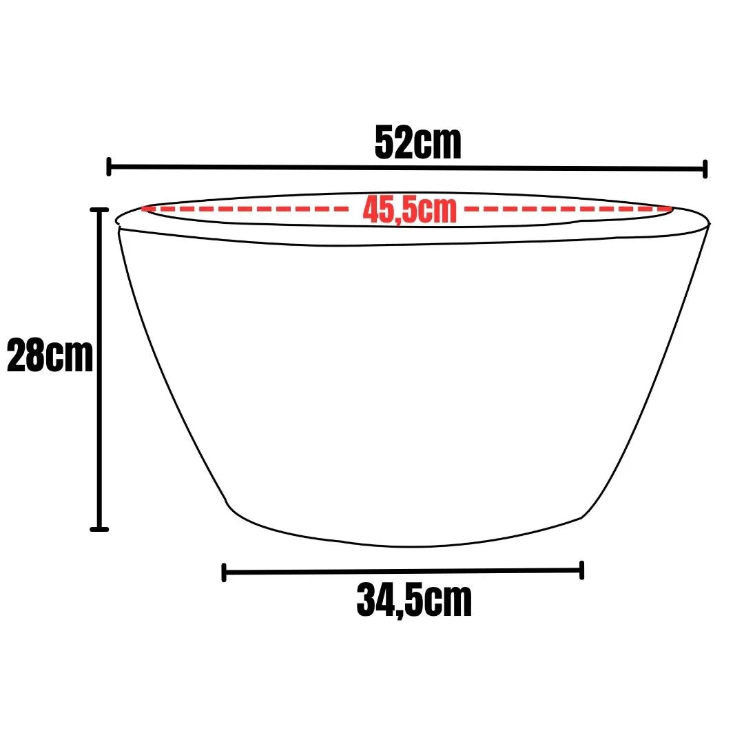 Vaso Bacia Pequim Texturizado em Polietileno 52cm
