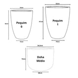 Kit 3 Vasos Polietileno Cone + Bacia