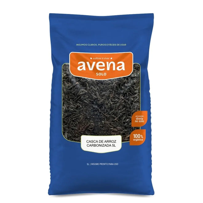 Casca de Arroz Carbonizada Substrato Orgânico Avena 5L