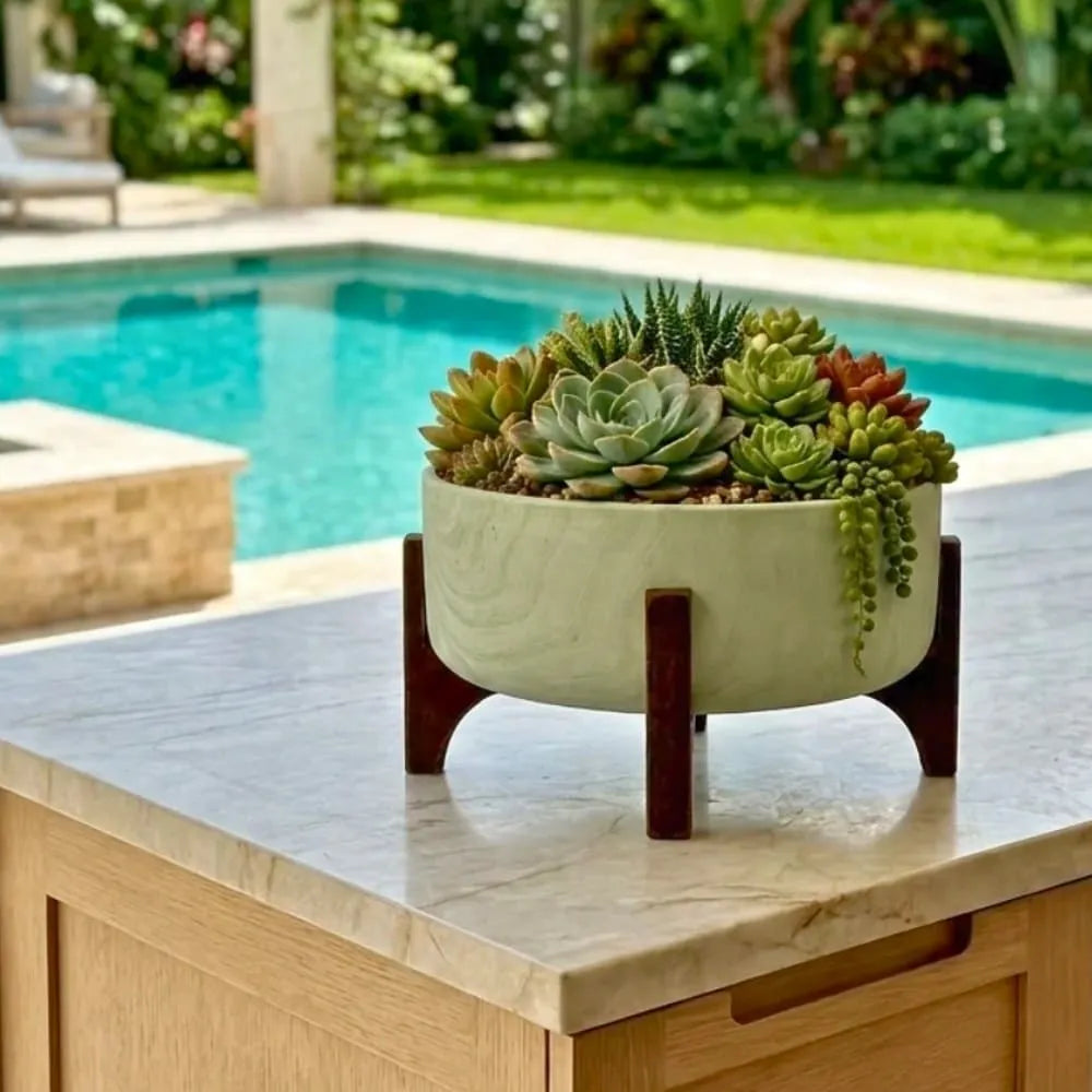 Vaso Bacia Linha Genebra com Suporte de Madeira