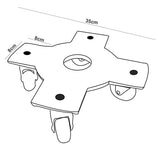 Suporte Cruzeta de Alumínio com Rodas de Silicone