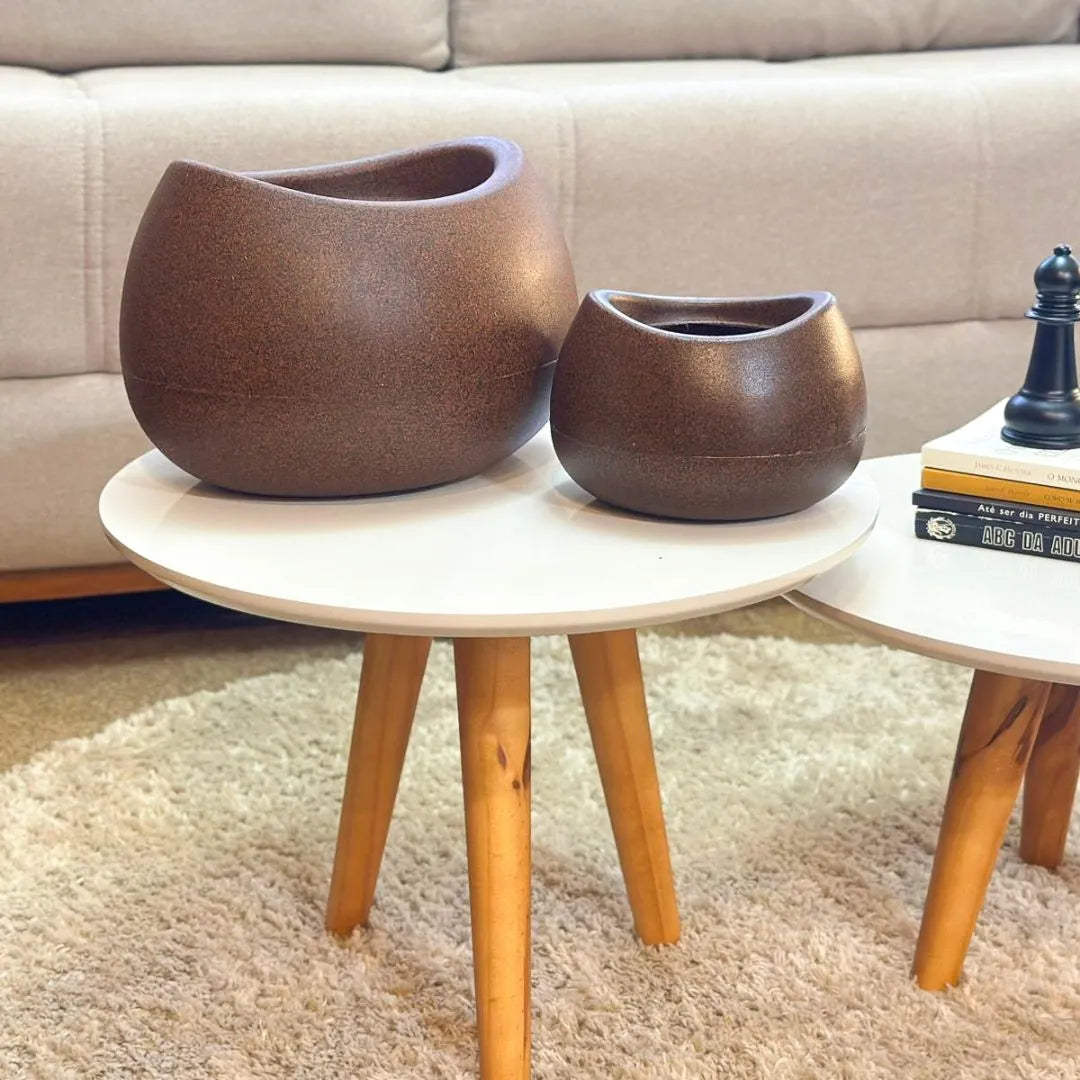 Vaso Texturizado Oval em Polietileno - Pequeno