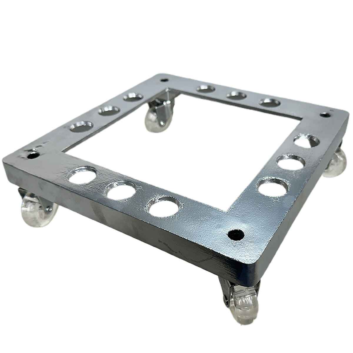 Suporte Quadrado de Alumínio com Rodas de Silicone