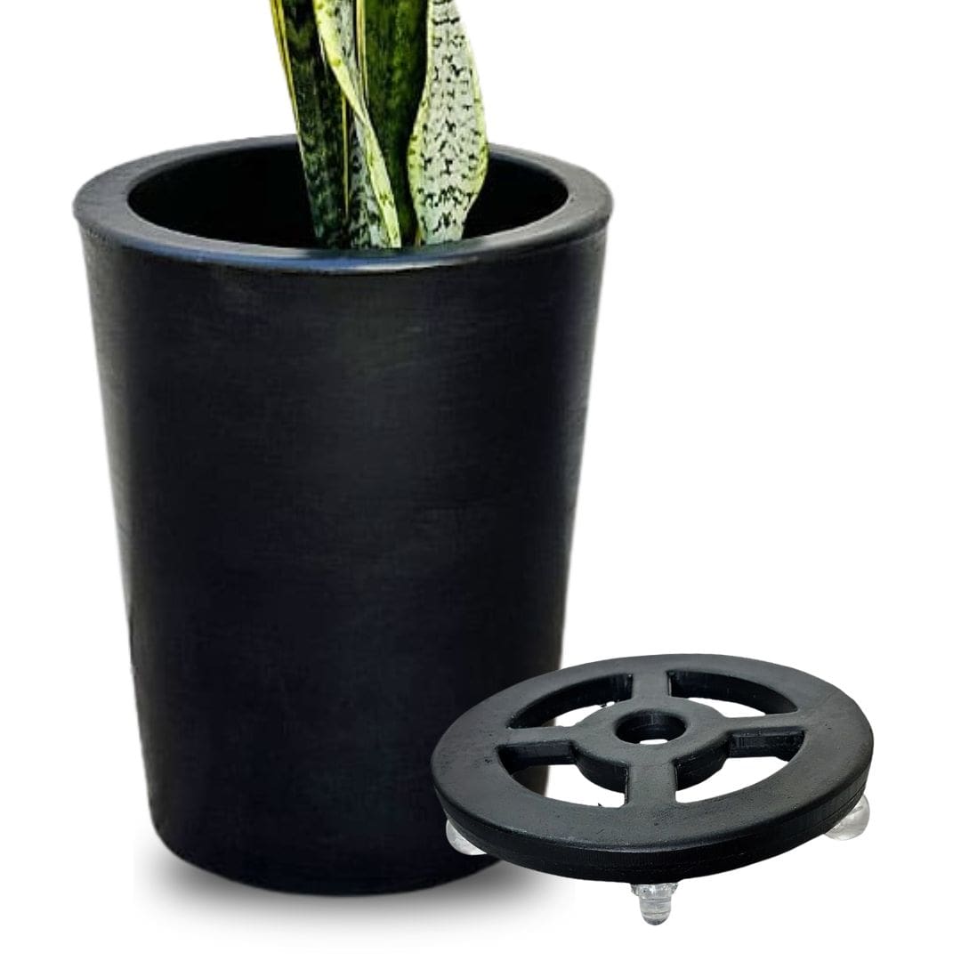Kit Vaso Damasco Brilhante + Suporte com Rodinhas