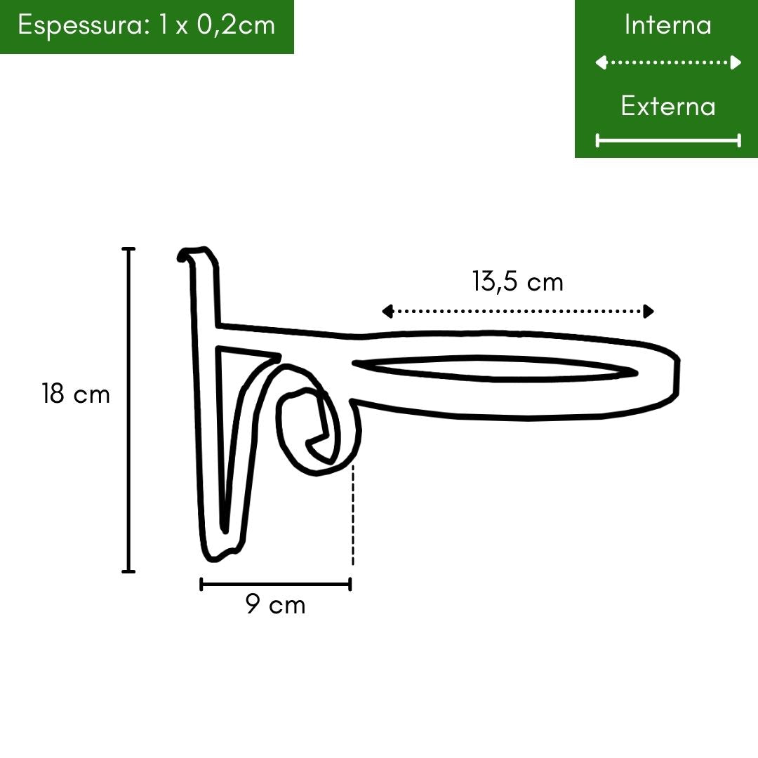 Suporte de Ferro Argola para Jardim Vertical