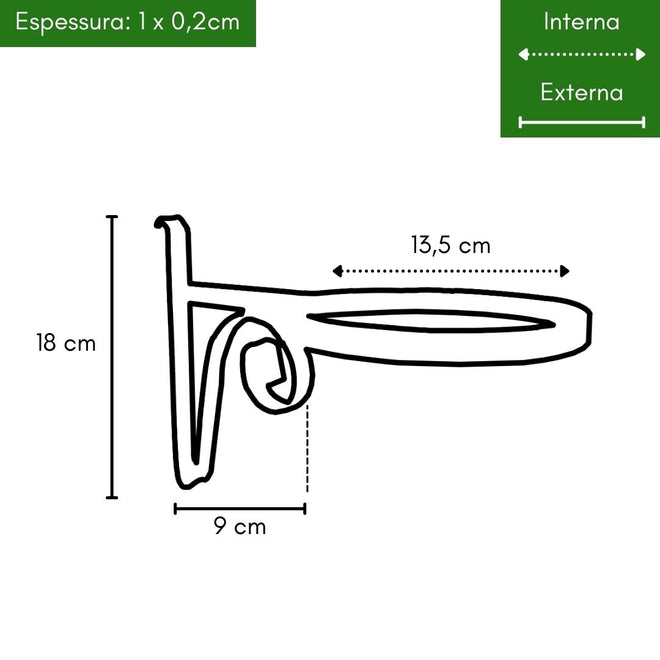 Suporte de Ferro Argola para Jardim Vertical