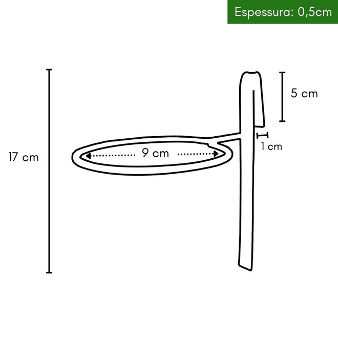 Suporte de Ferro Argola Mini para Jardim Vertical
