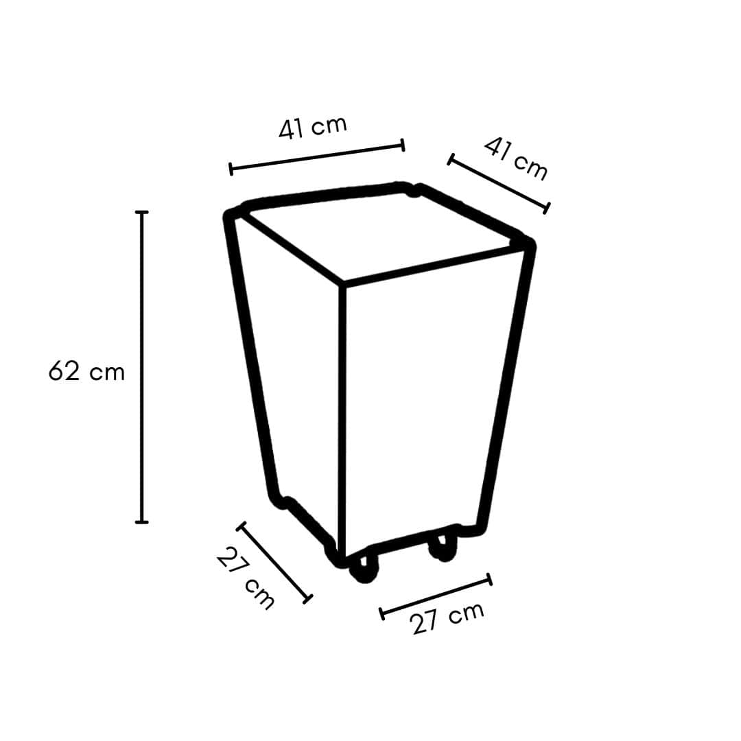 Vaso Cachepot de Madeira com Rodas