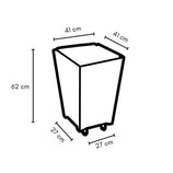 Vaso Cachepot de Madeira com Rodas