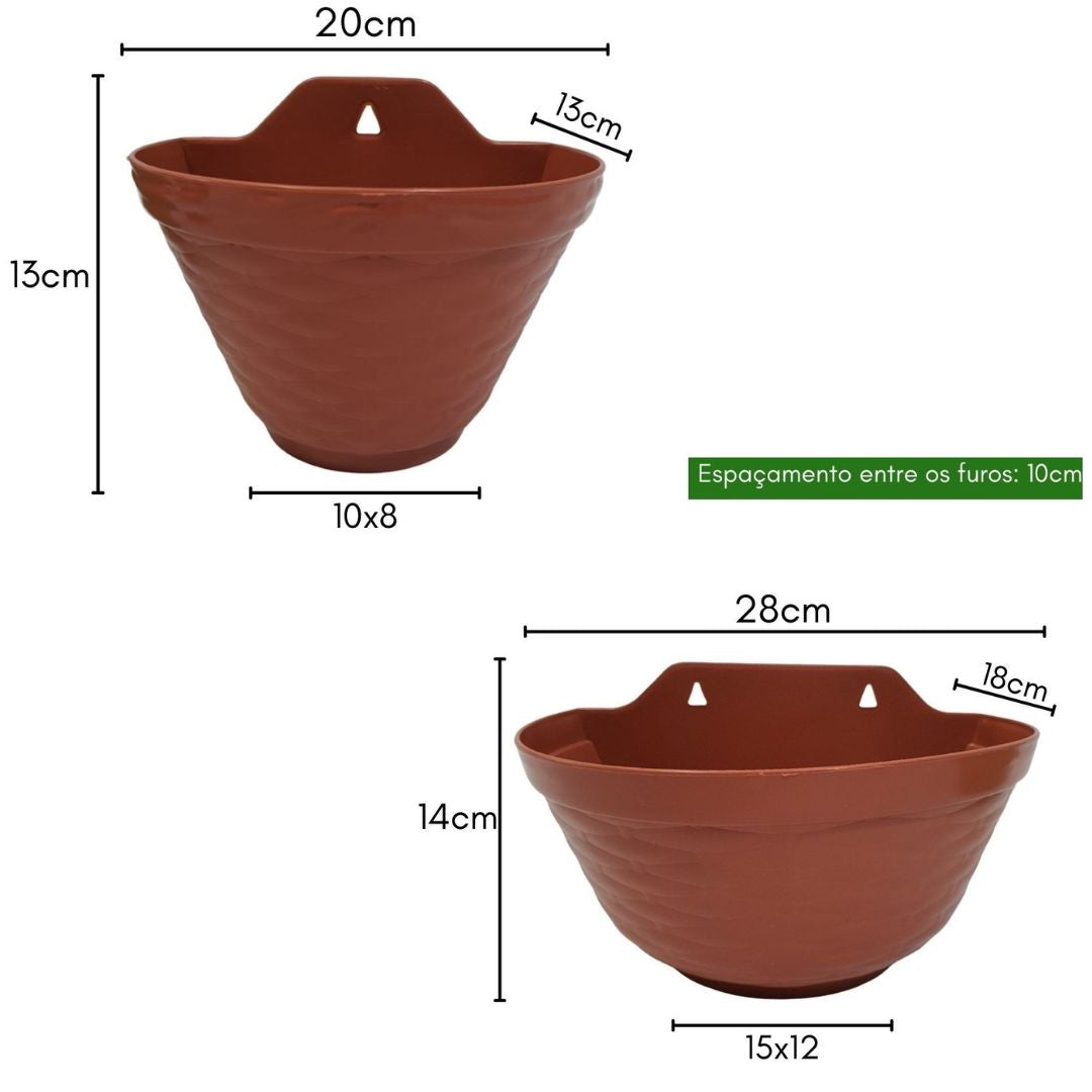 Meio Vaso de Parede para Jardim Vertical