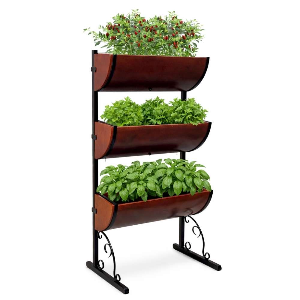 Horta Vertical com Suportes + 3 Jardineiras