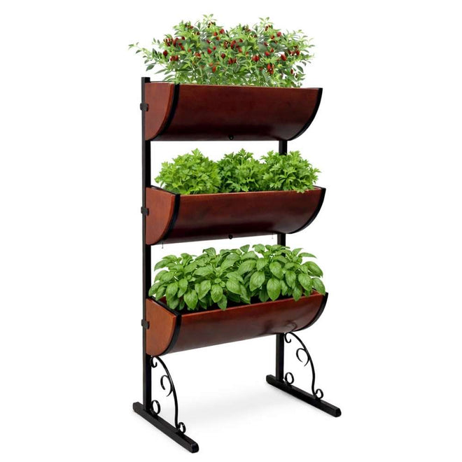 Horta Vertical com Suportes + 3 Jardineiras