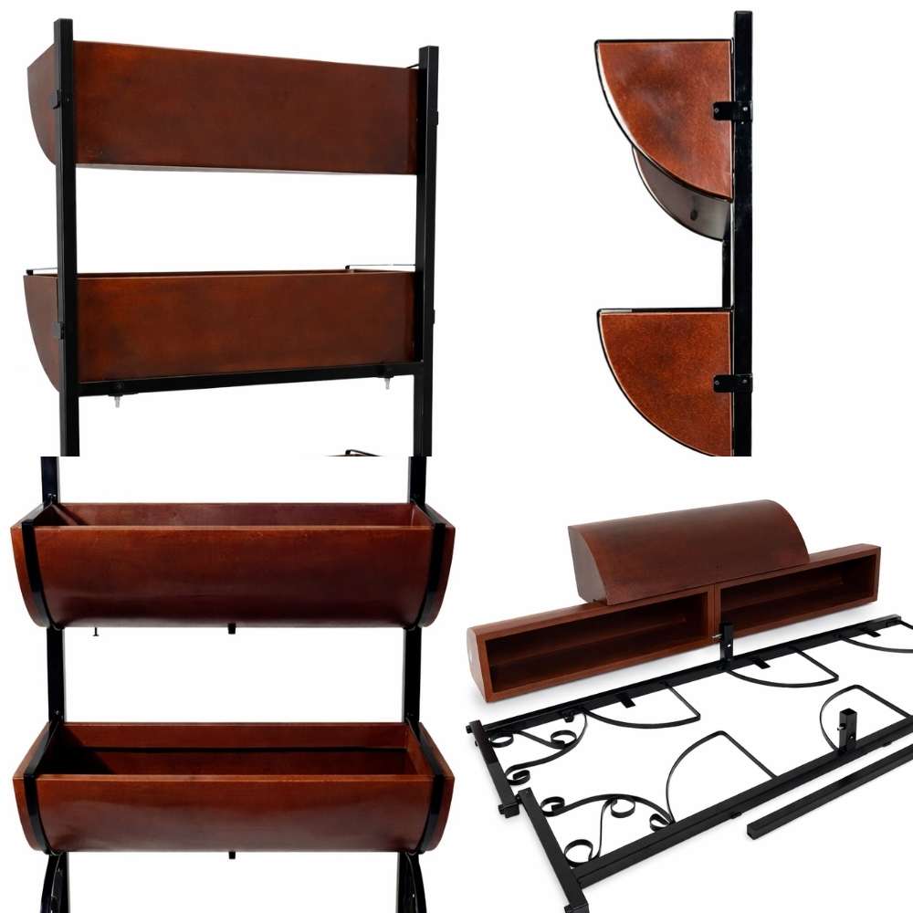 Horta Vertical com Suportes + 3 Jardineiras