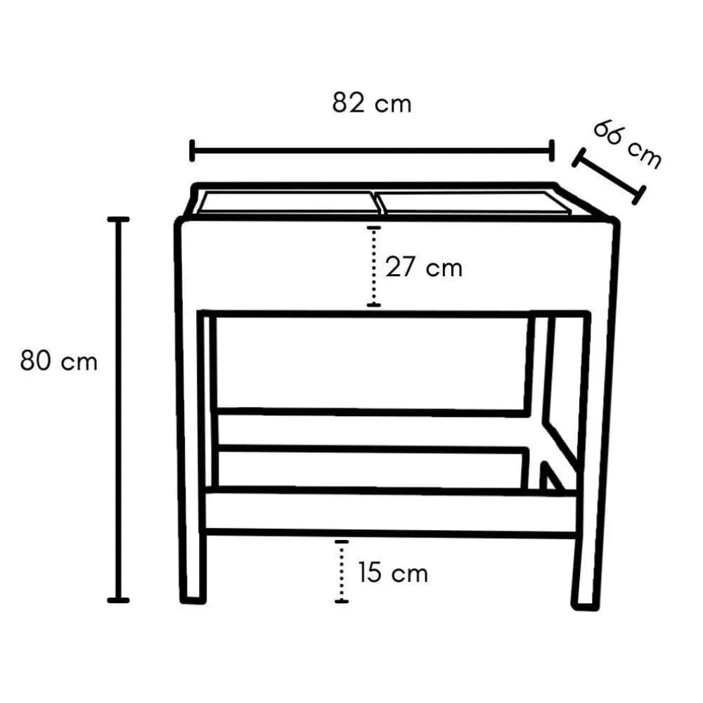 Mesa Para Horta Vertical com 2 Vasos