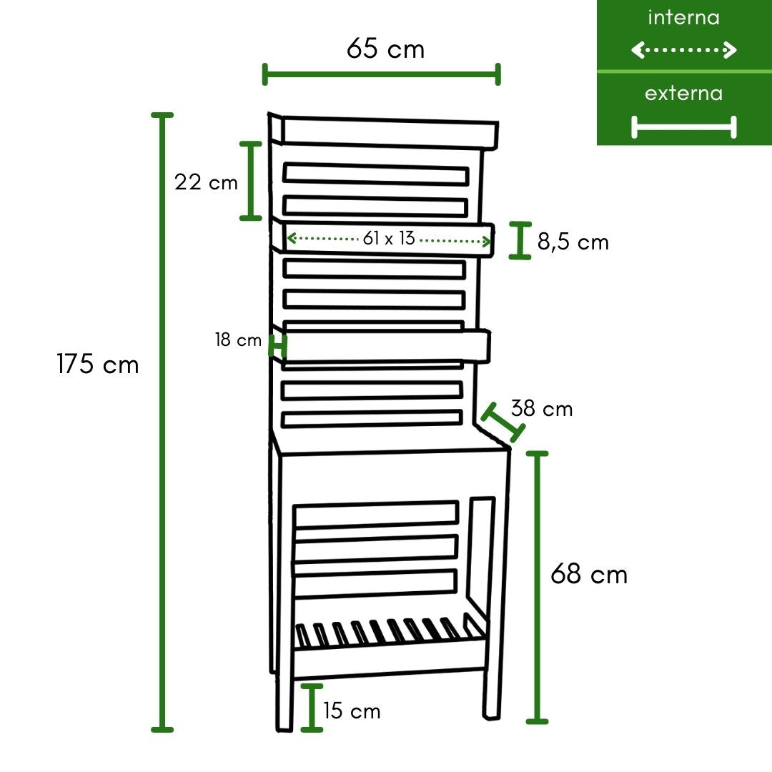 Mesa Bancada Vertical para Jardinagem