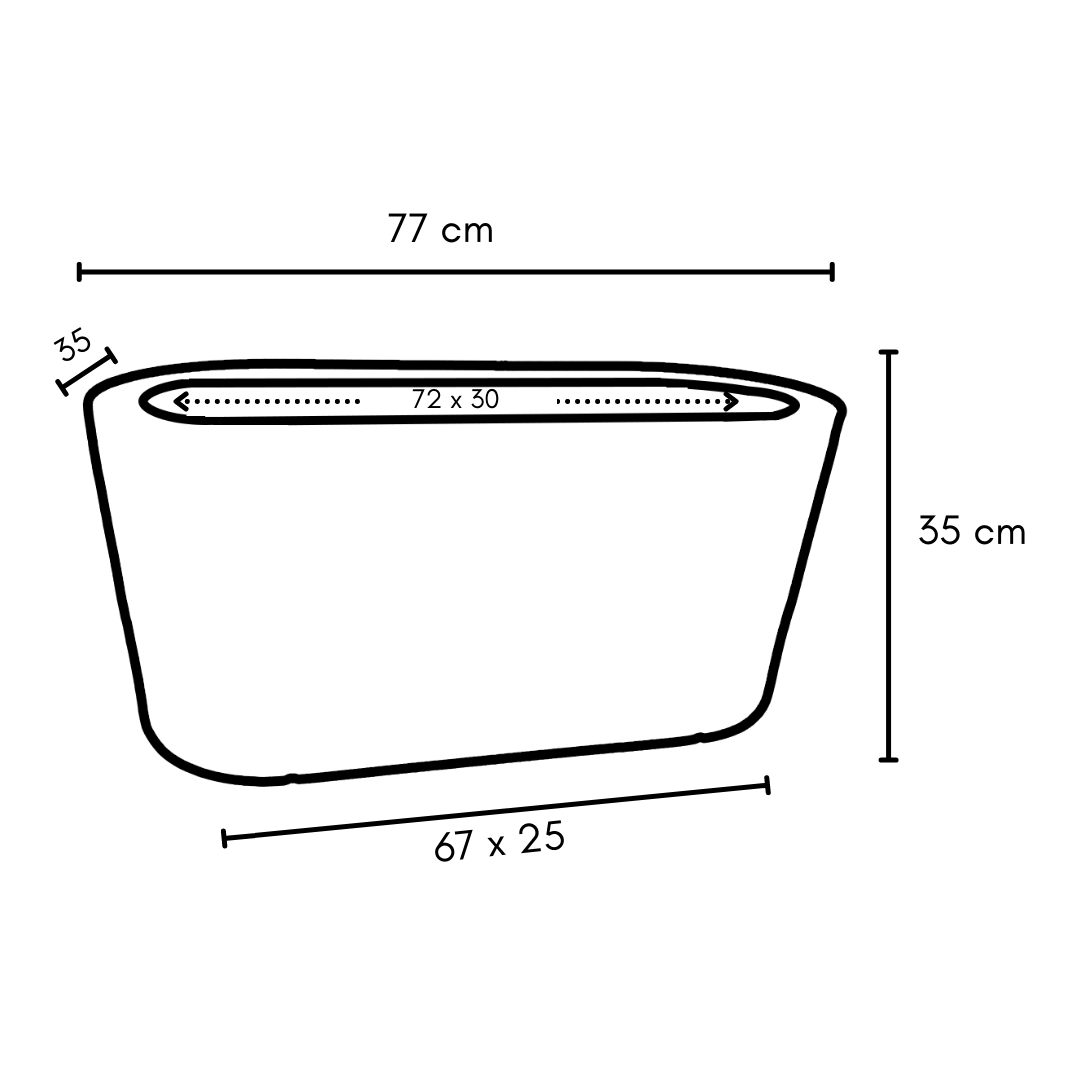 Jardineira Grande Oval em Polietileno