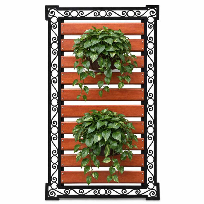 Suporte para Jardim Vertical de Ferro e Madeira 173x98cm