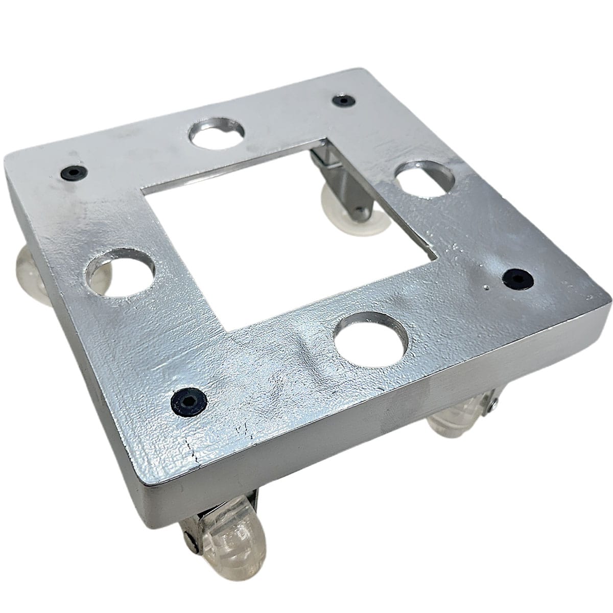 Suporte Quadrado de Alumínio com Rodas de Silicone
