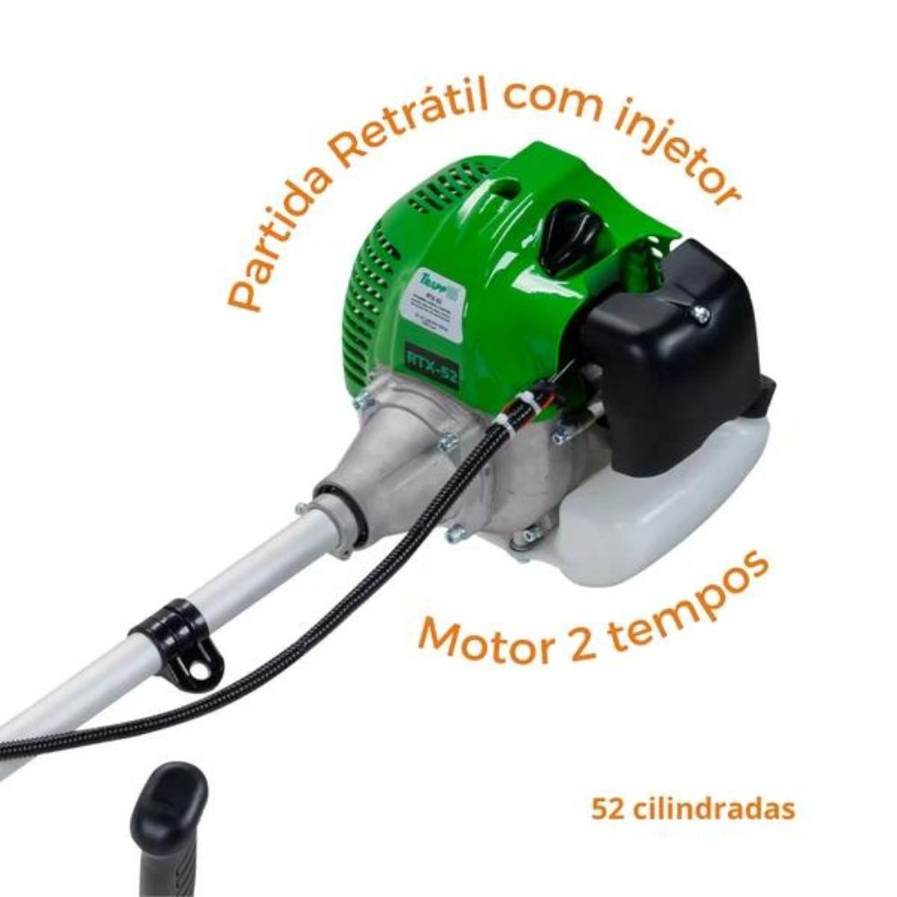 Roçadeira Semiprofissional Lateral Gasolina 52cc Rtx52cc