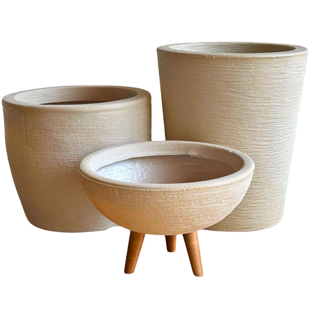 Kit 3 Vasos Decorativos em Polietileno