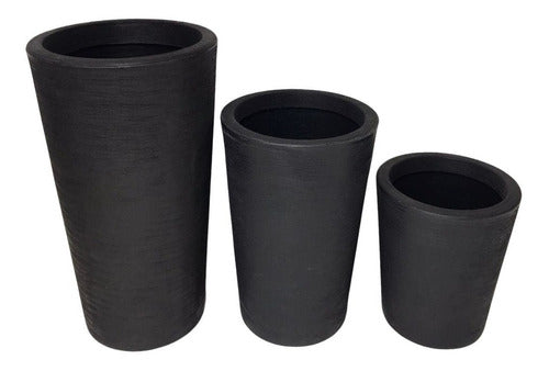 Kit 3 Vasos Linha Damasco Texturizado em Polietileno