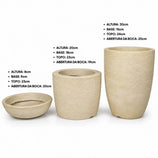 Kit 3 Vasos Texturizados Pequenos