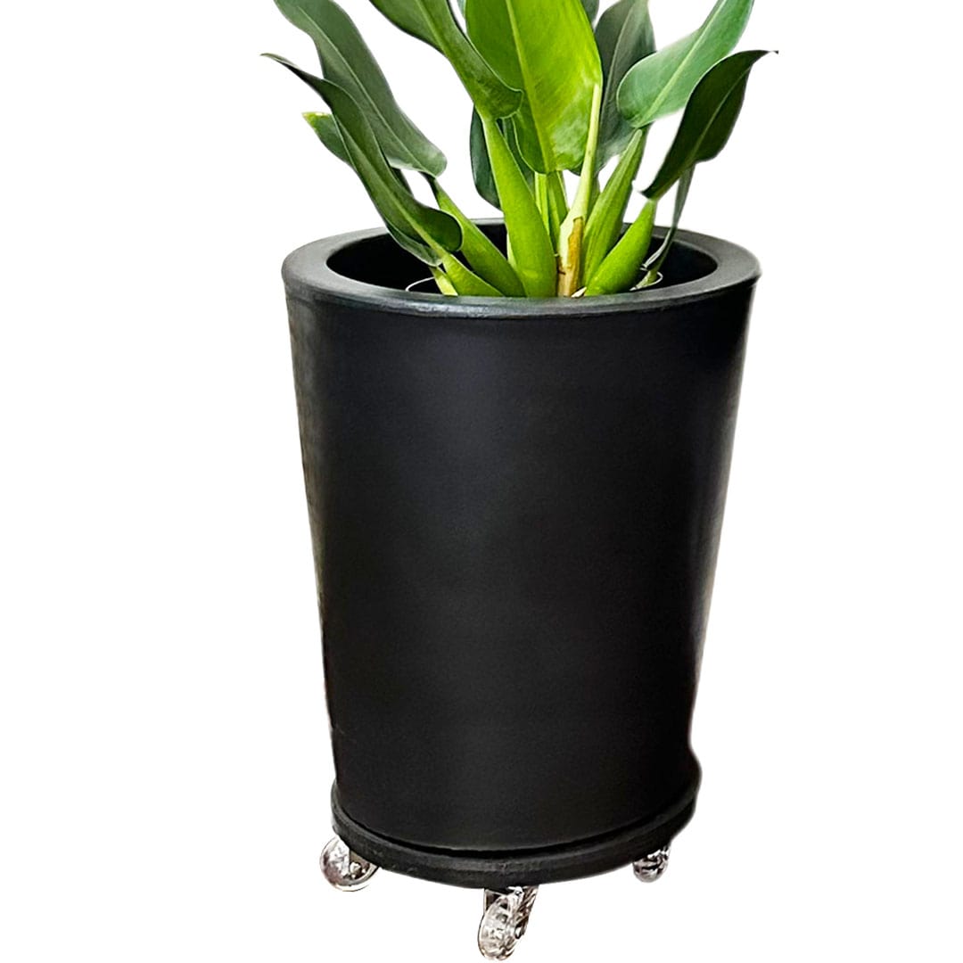 Kit Vaso Damasco Brilhante + Suporte com Rodinhas