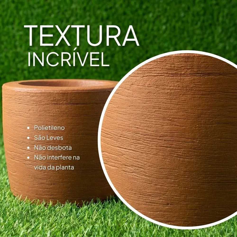 Kit 3 Vasos Texturizados Médios