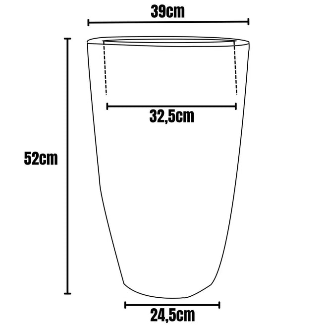 Vaso Pequim em Polietileno Texturizado 52x39cm