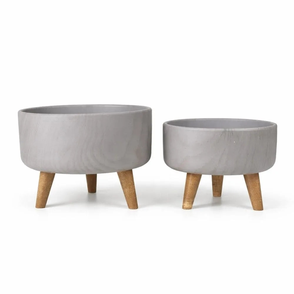 Kit 2 Vasos Bacia Linha Genebra com Tripé de Madeira