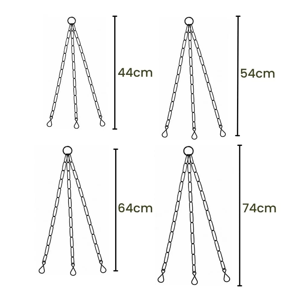 Kit com 12 Correntes Triplas Para Vasos Suspensos