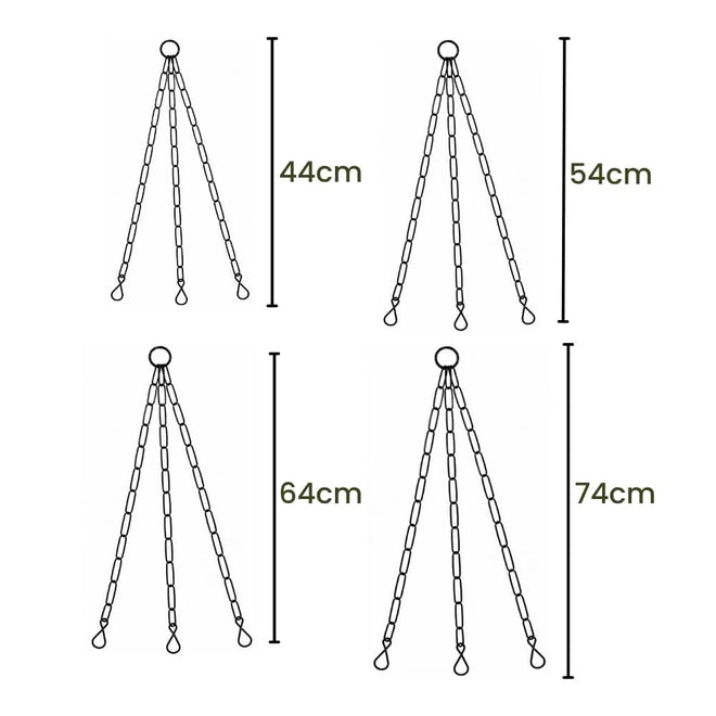 Kit com 12 Correntes Triplas Para Vasos Suspensos