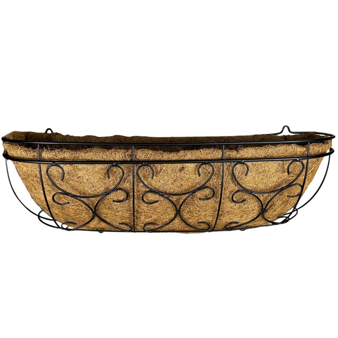 Jardineira de Fibra de Coco com Suporte Ornamentado