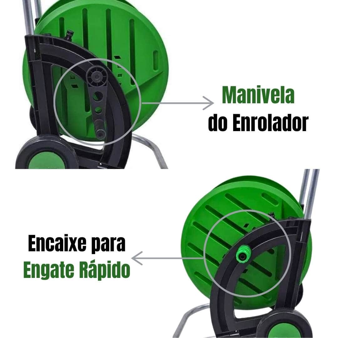 Suporte Enrolador de Mangueira com Rodas até 50 metros Trapp