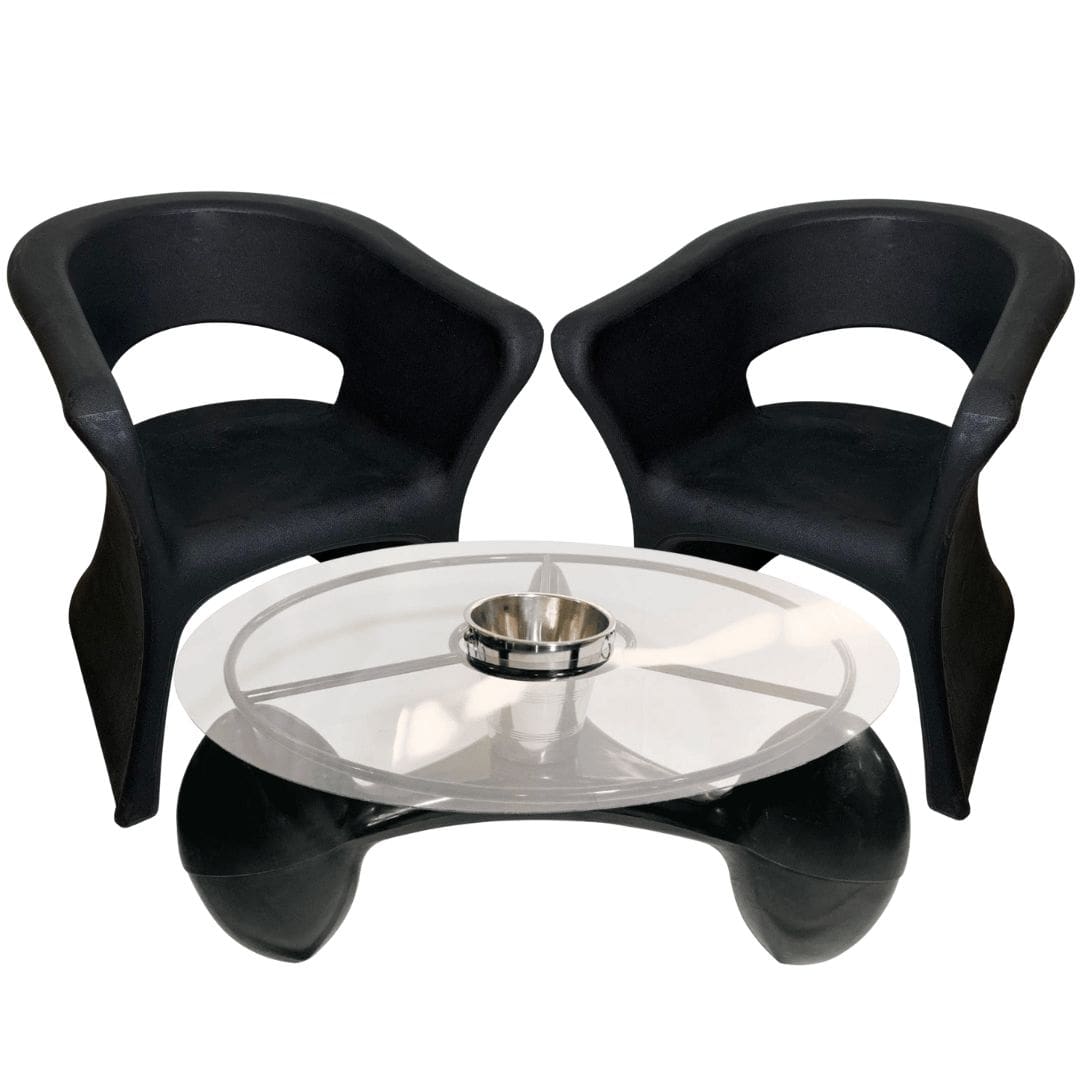 2 Cadeiras e Mesa Decoração Jardim Varanda Kit Copacabana