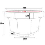 Vaso Oitavado Siena em Polietileno 48cm