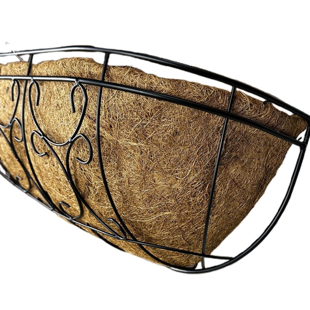 Jardineira de Fibra de Coco com Suporte Ornamentado