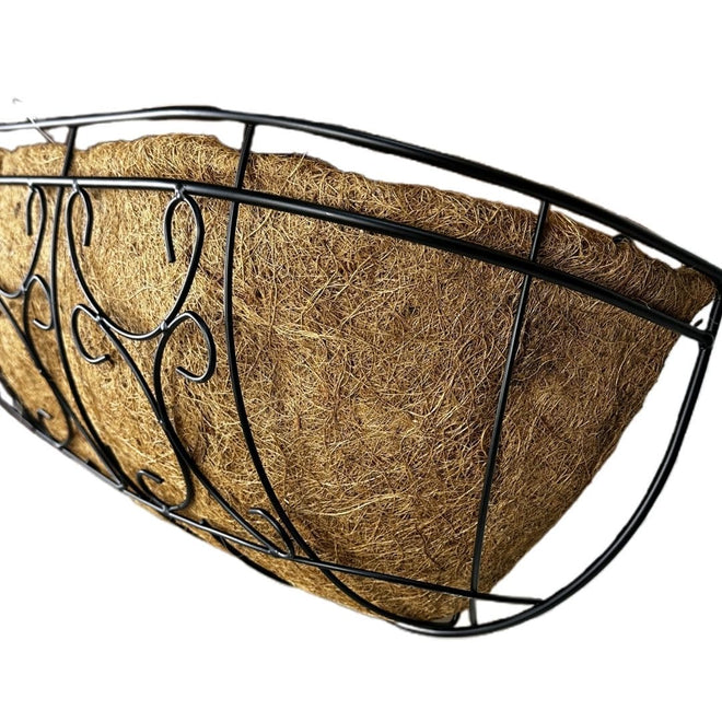 Jardineira de Fibra de Coco com Suporte Ornamentado