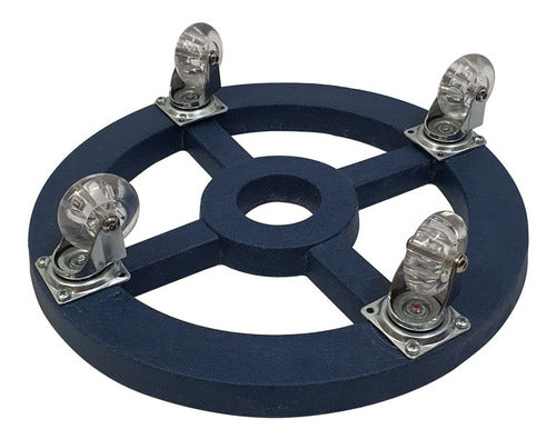 Kit Vaso Damasco Texturizado + Suporte com rodinhas