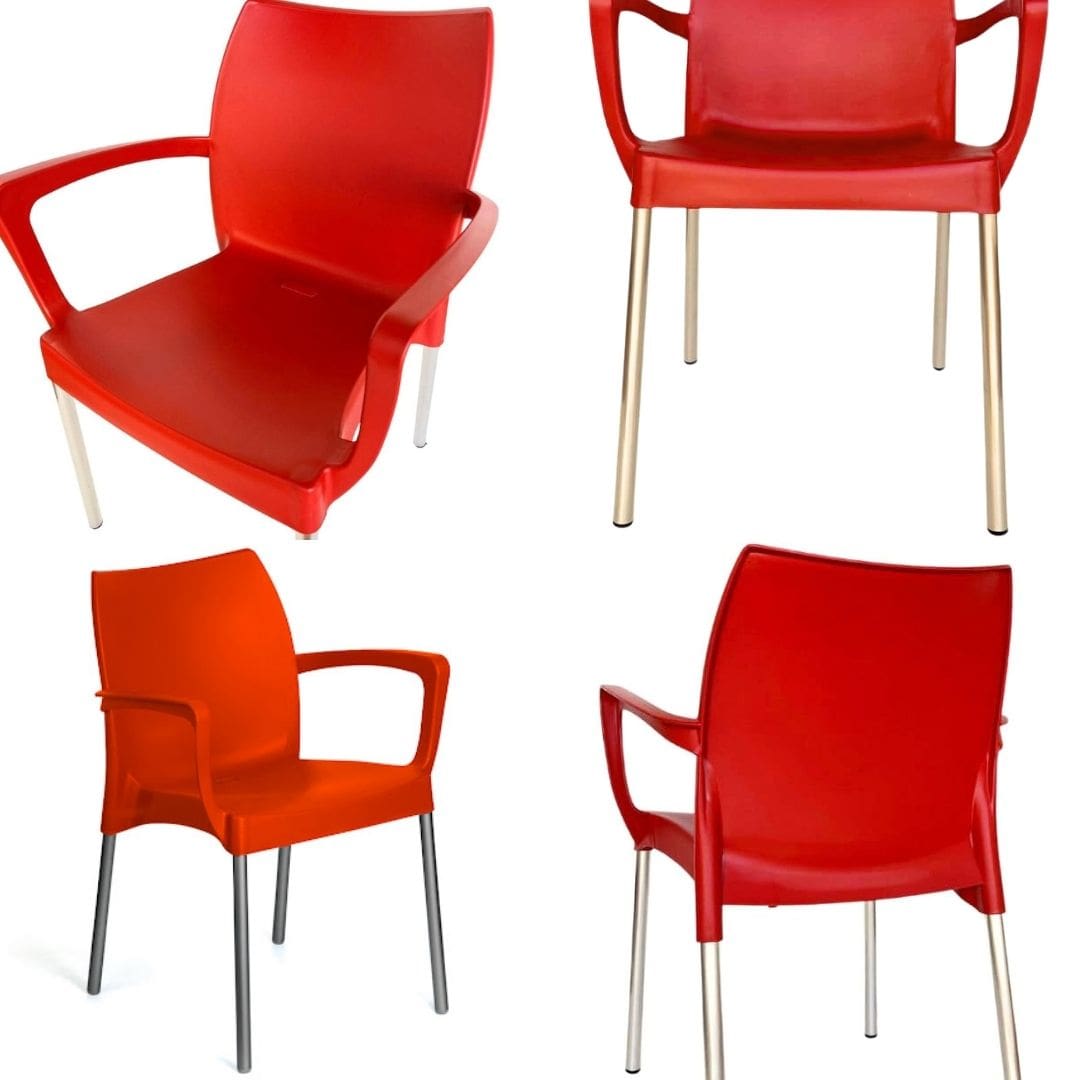 Kit Mesa com 4 Cadeiras Poltrona - Sec Line da Injeplastec