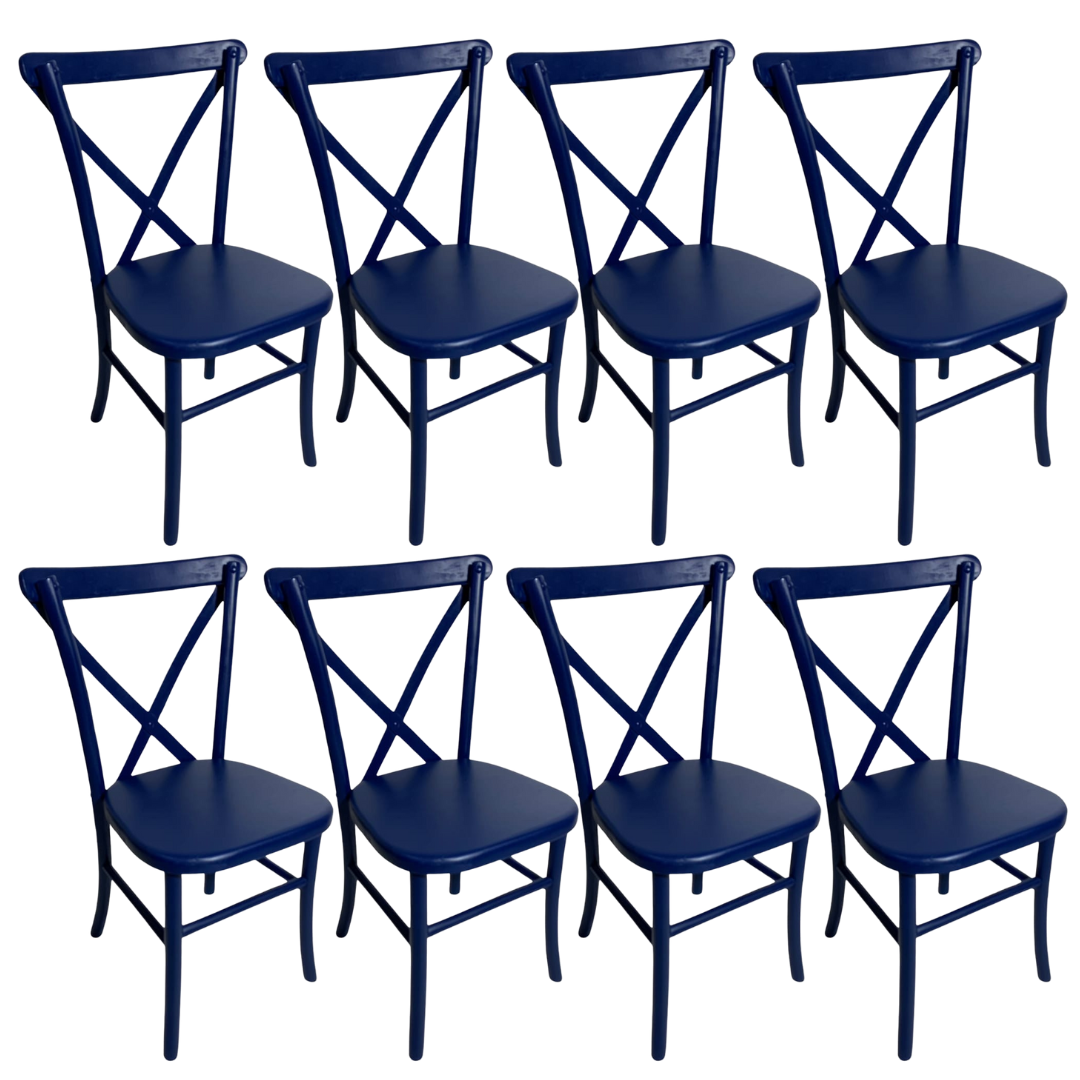 8 Cadeiras Sala de Jantar Paris de Madeira Eucalipto Katrina