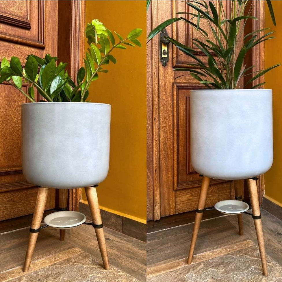 Kit 2 Vasos Linha Doha com Tripé de Madeira